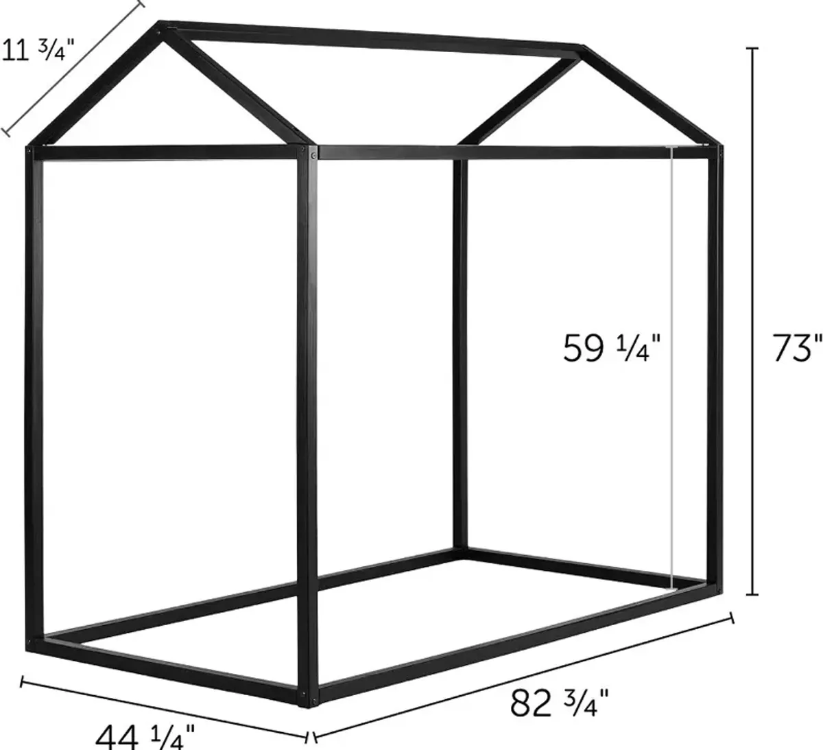 Sweedi Twin Black Wooden House Bed - South Shore