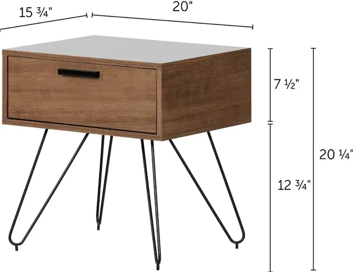 Slendel Medium Brown Wood Nightstand - South Shore