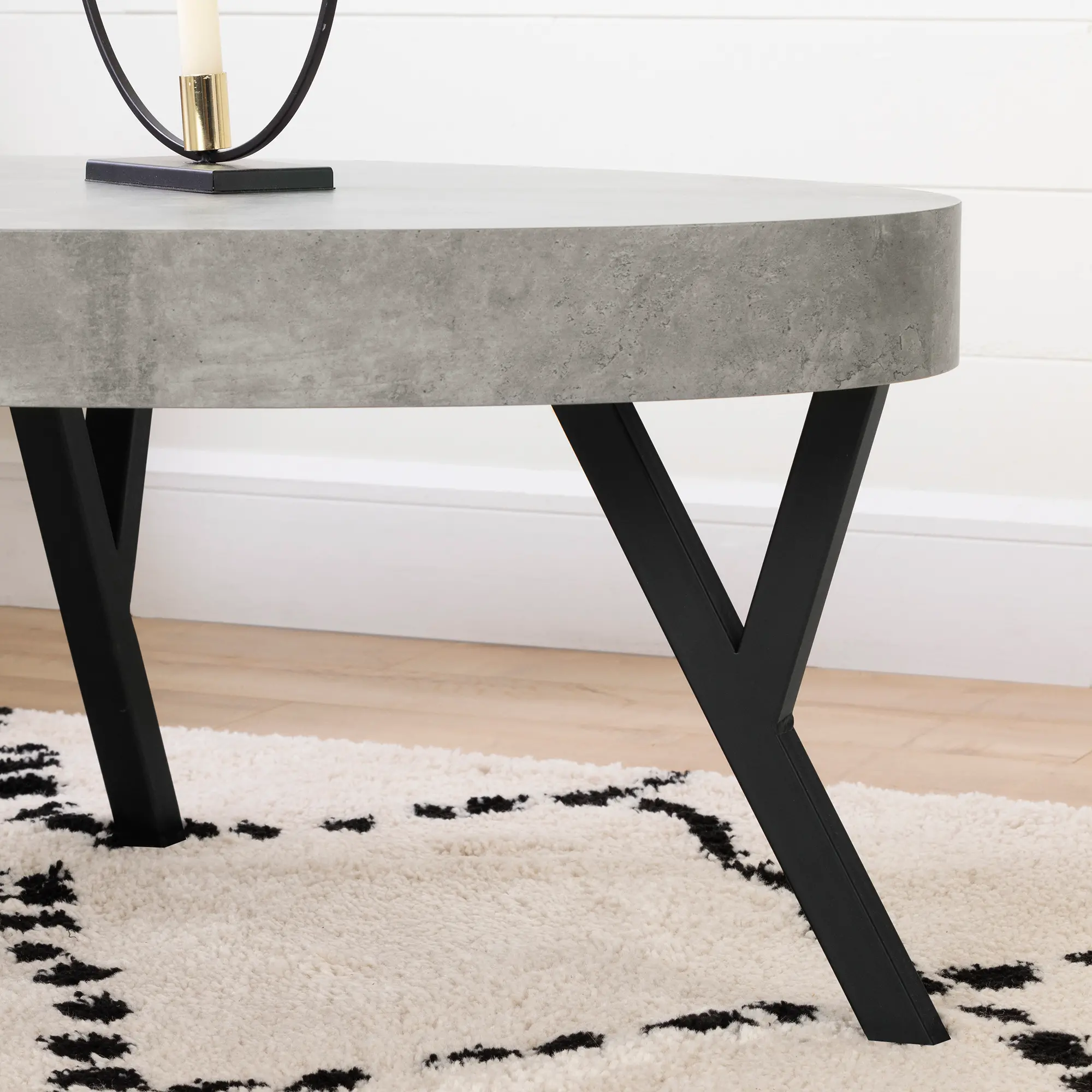 City Life Concrete and Black Coffee Table - South Shore