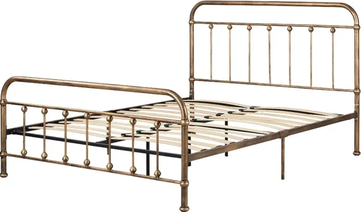 Prairie Bronze Queen Metal Platform Bed - South Shore