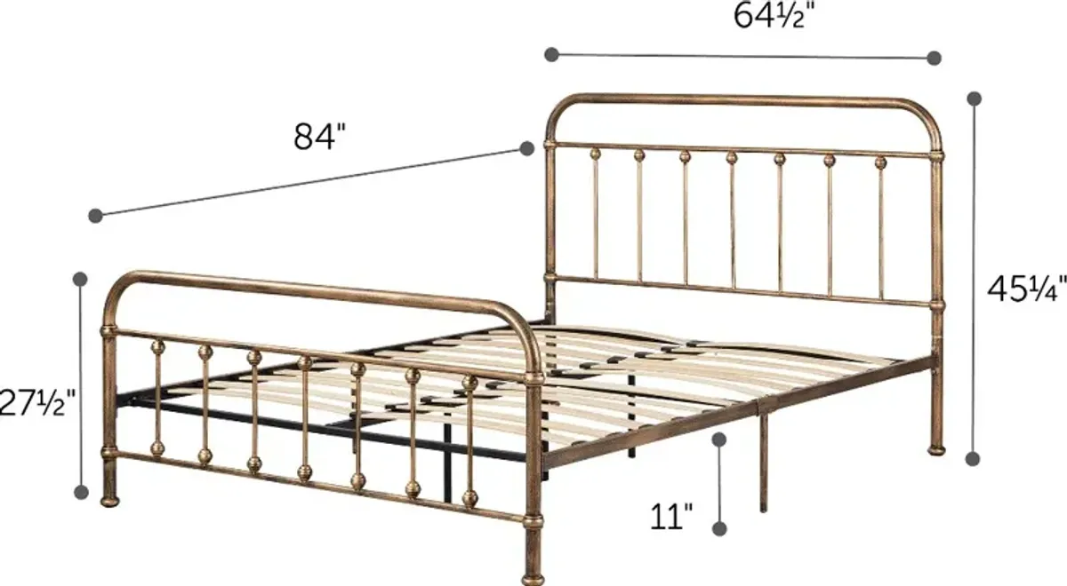 Prairie Bronze Queen Metal Platform Bed - South Shore