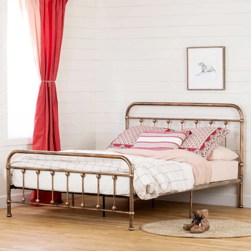 Prairie Bronze Queen Metal Platform Bed - South Shore