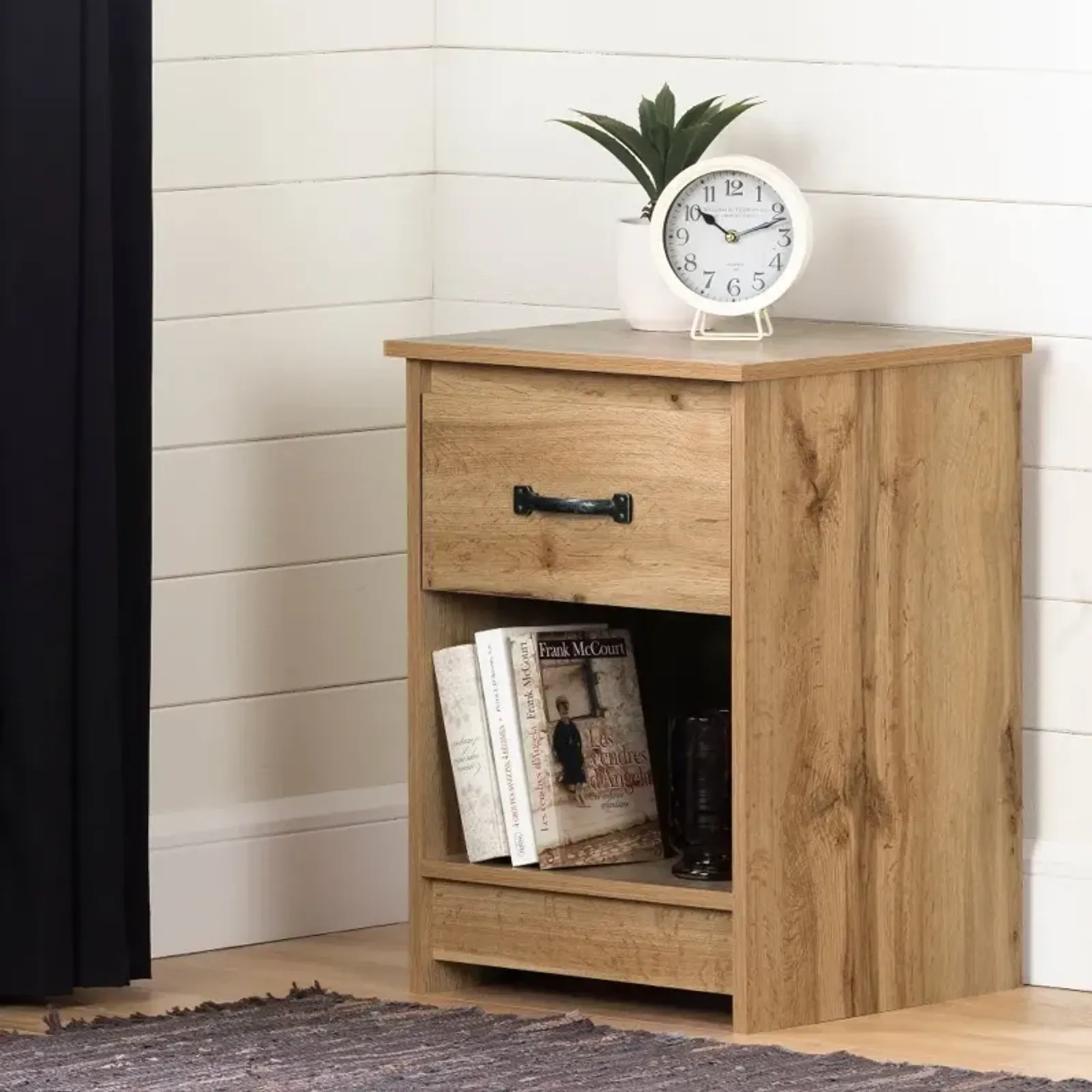 Tassio Norkdi Oak 1 Drawer Nightstand - South Shore