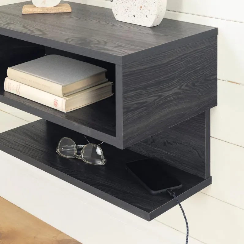 Sazena Gray Oak Floating Nightstand - South Shore