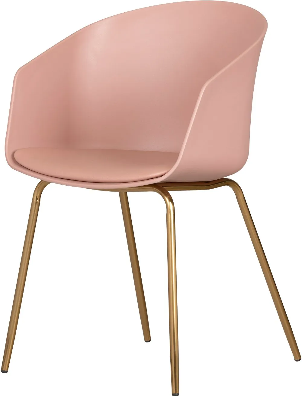 Flam Pink Chair with Gold Metal Legs