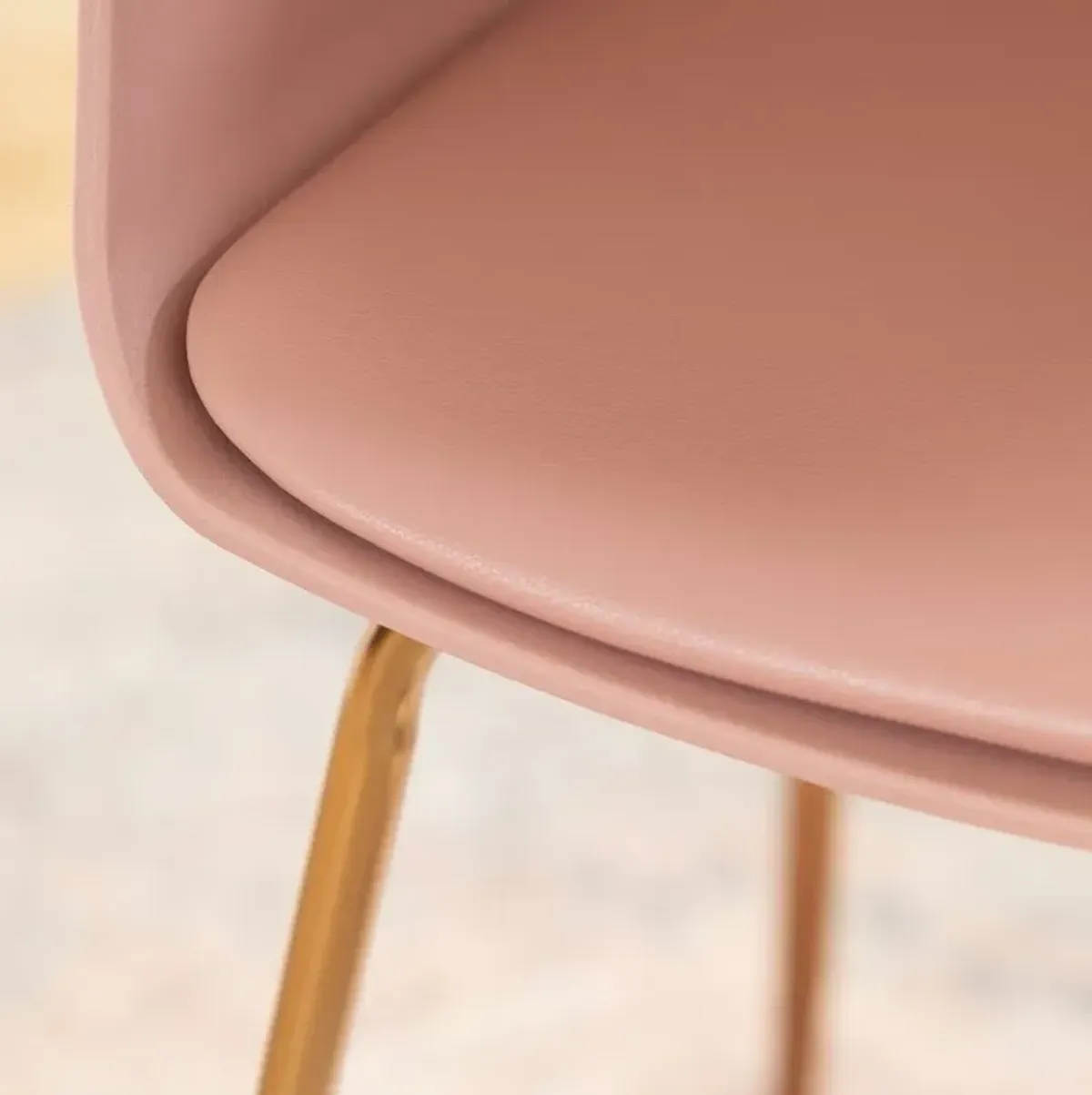 Flam Pink Chair with Gold Metal Legs