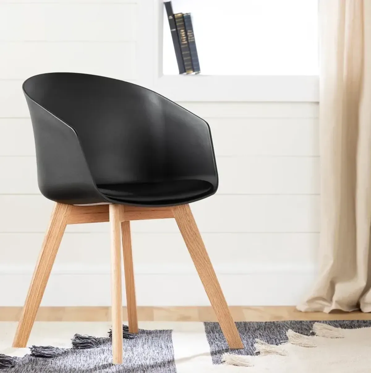 Flam Black and Natural Dining Room Chair - South Shore