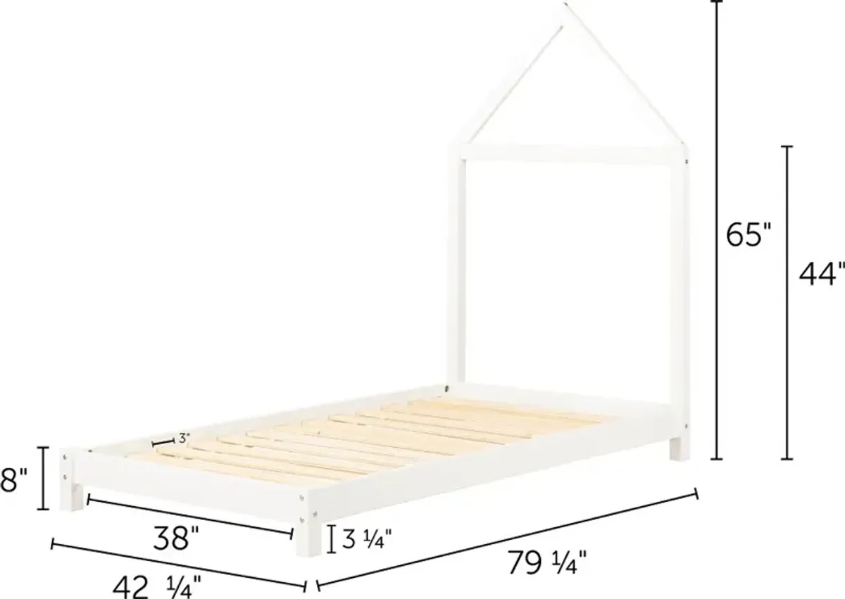 Sweedi White Twin Bed with House Headboard - South Shore