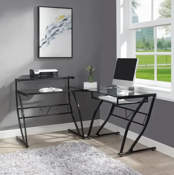 Constellation Black Metal L-Shape Desk