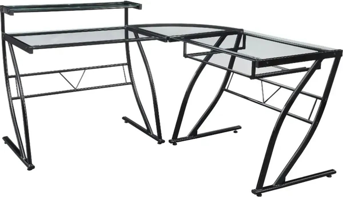 Constellation Black Metal L-Shape Desk