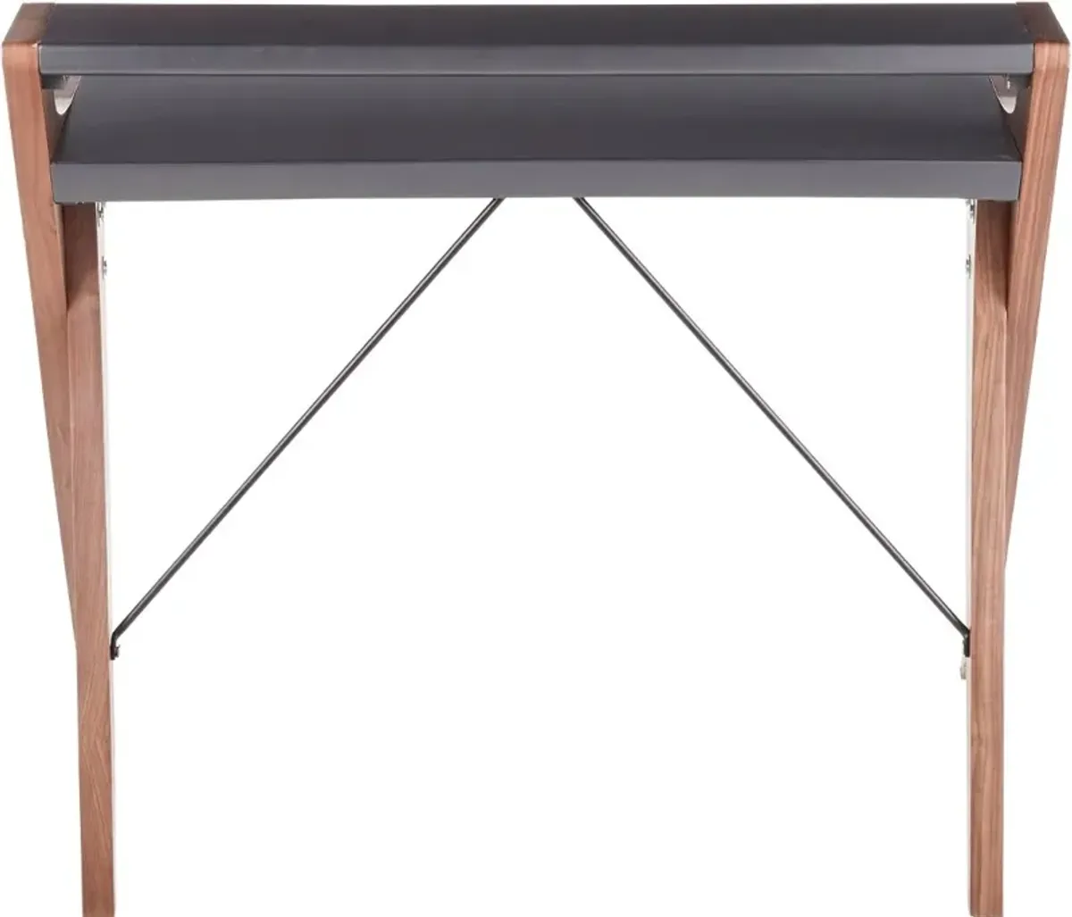 Gray and Walnut Wood Home Office Desk - Archer