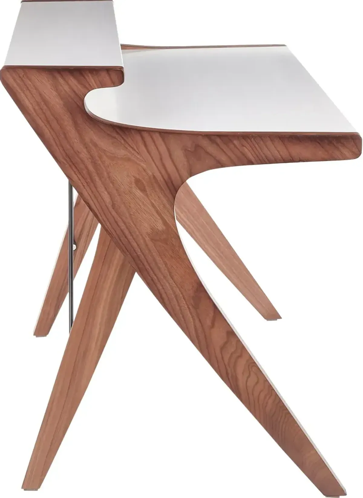 White and Walnut Wood Home Office Desk - Archer