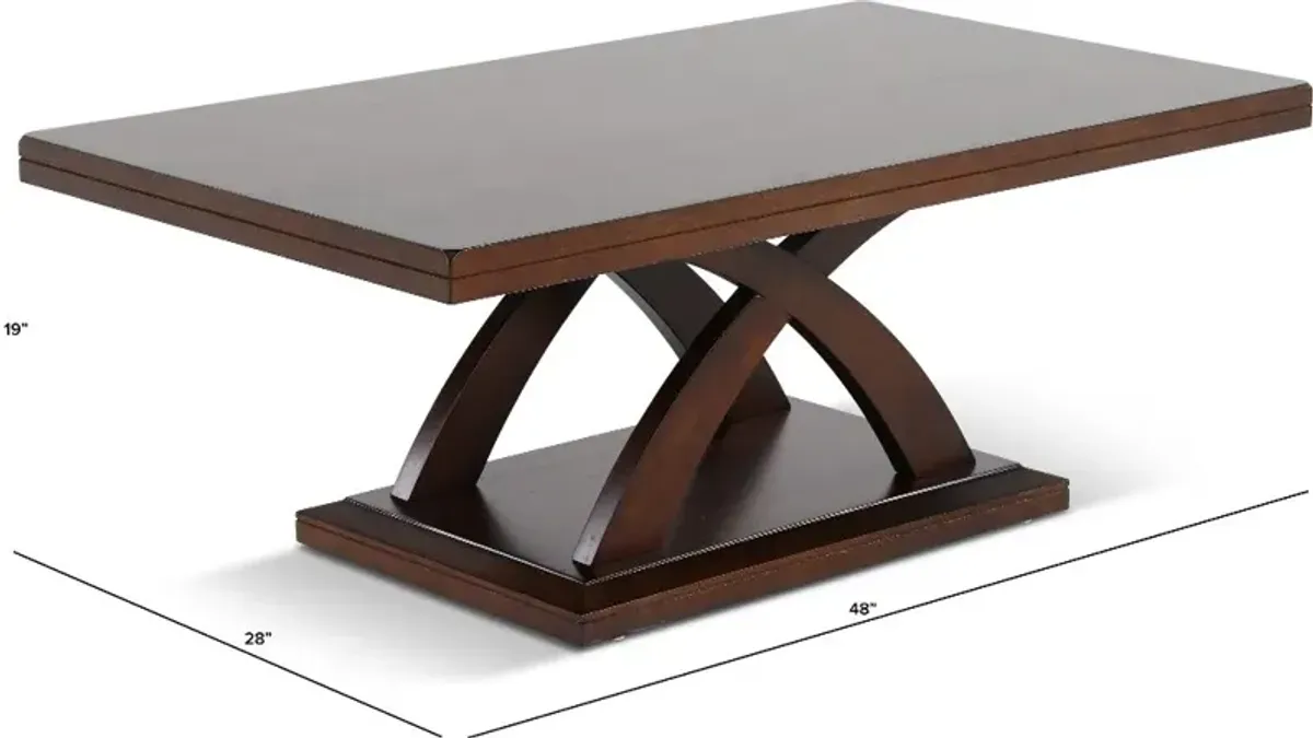 Jocelyn Espresso Brown Coffee Table