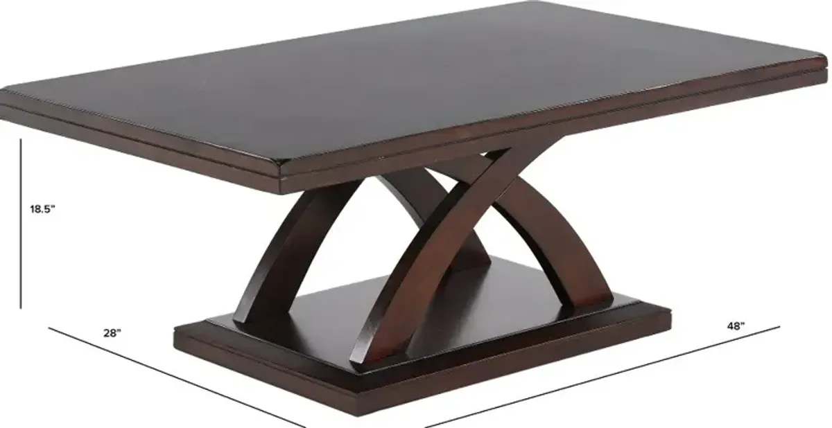 Jocelyn Espresso Brown Coffee Table