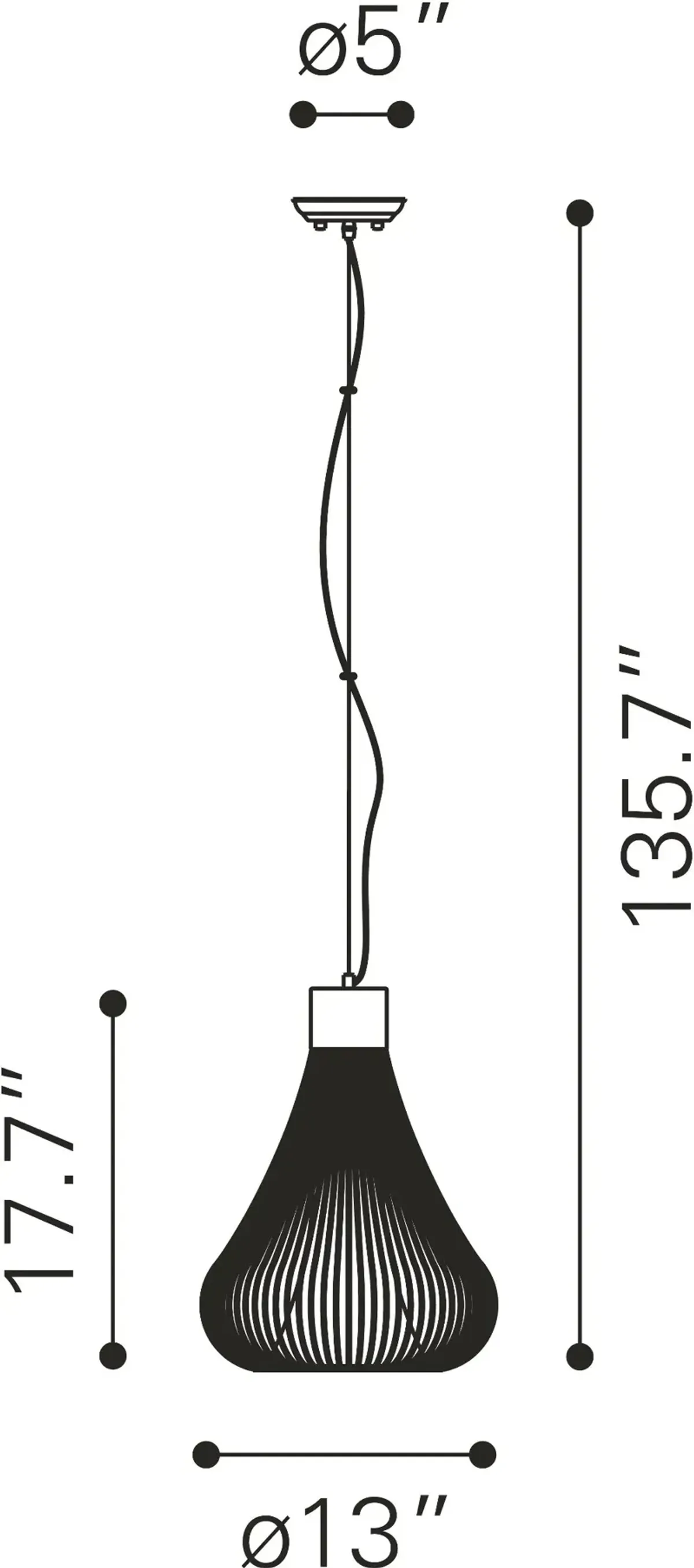 Black Wire Teardrop Ceiling Lamp - Interstellar