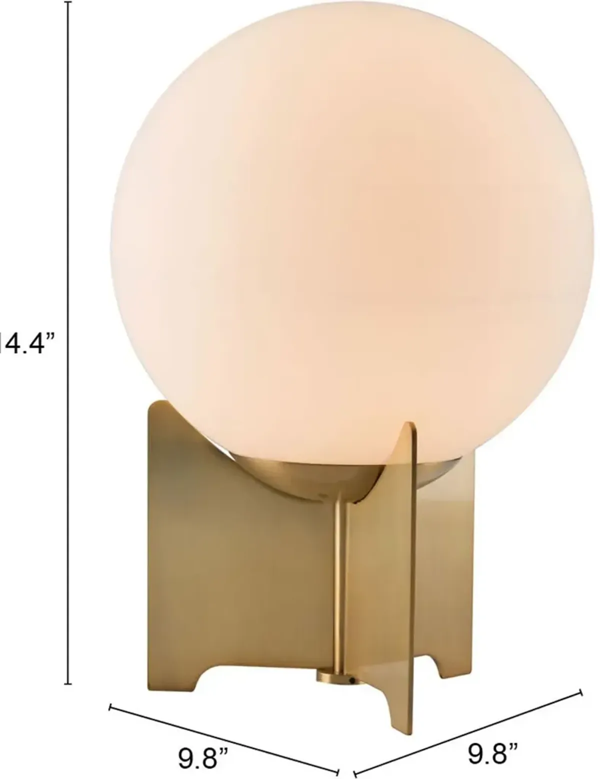 White and Brushed Bronze Table Lamp - Pearl