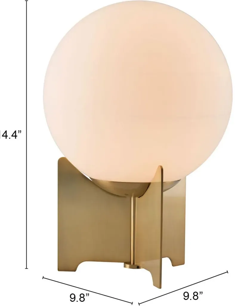 White and Brushed Bronze Table Lamp - Pearl