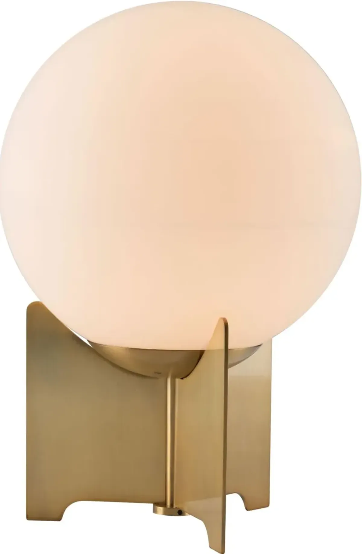 White and Brushed Bronze Table Lamp - Pearl