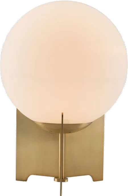 White and Brushed Bronze Table Lamp - Pearl