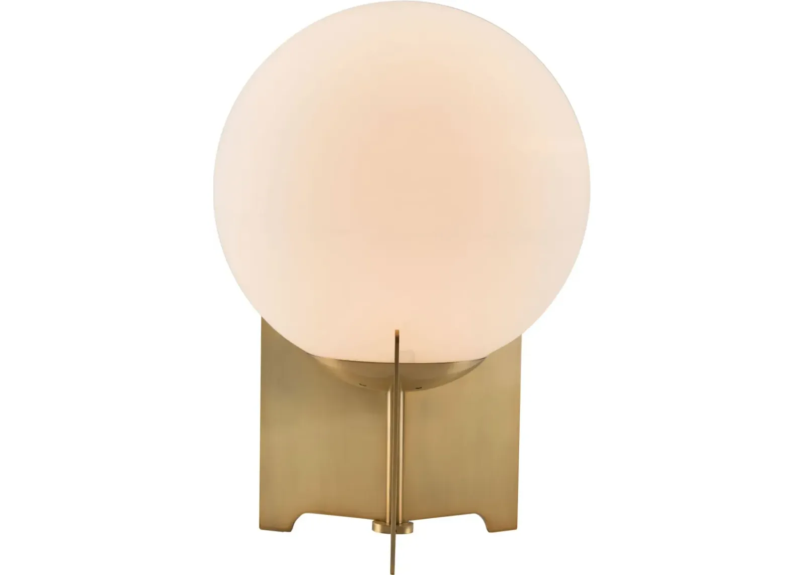 White and Brushed Bronze Table Lamp - Pearl