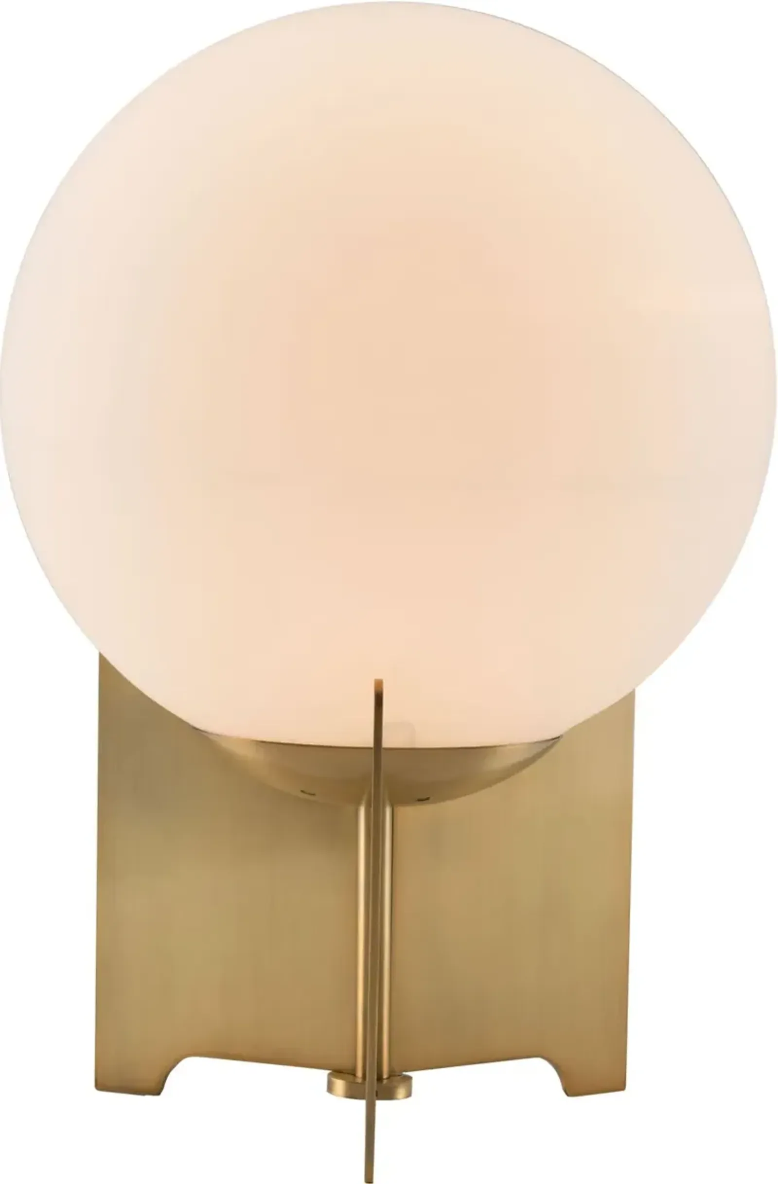 White and Brushed Bronze Table Lamp - Pearl