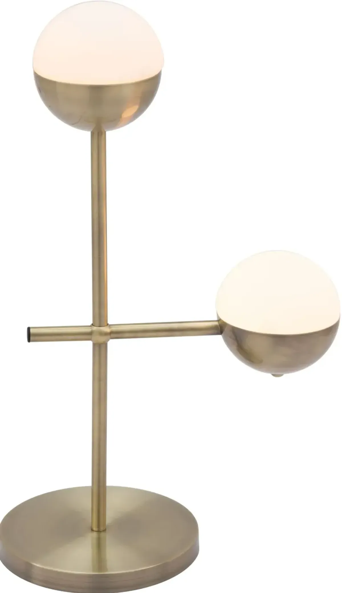 Mid Century Modern White and Brushed Brass Table Lamp - Waterloo