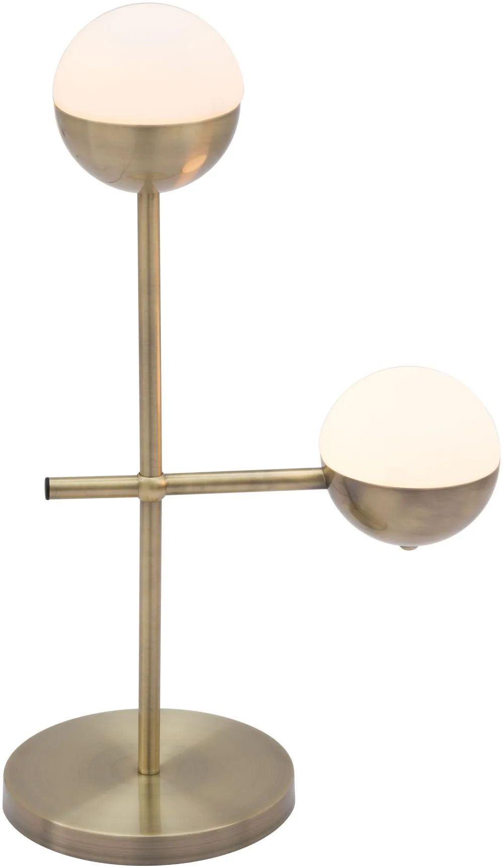 Mid Century Modern White and Brushed Brass Table Lamp - Waterloo