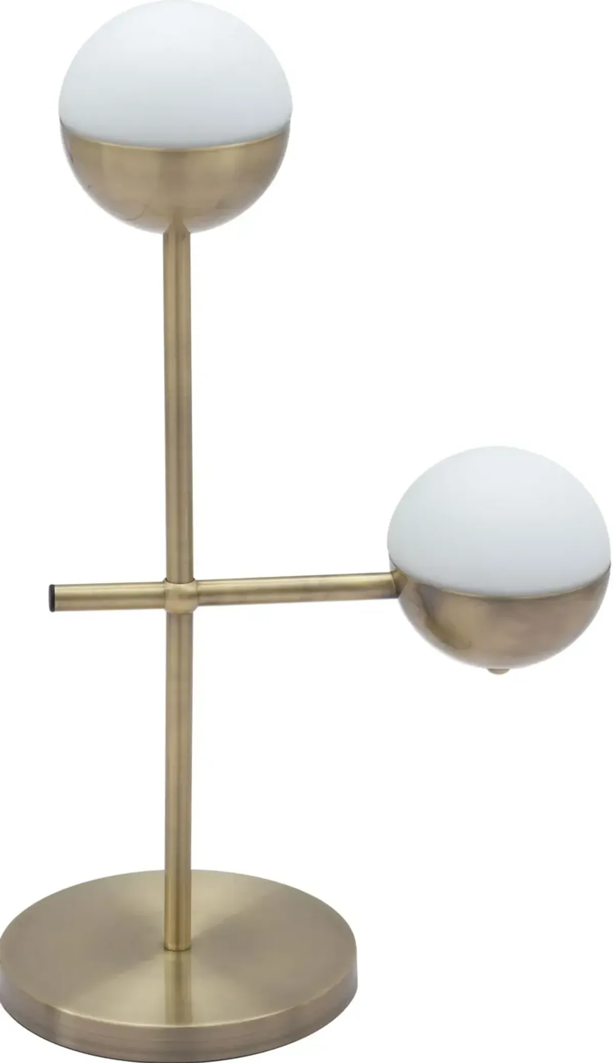 Mid Century Modern White and Brushed Brass Table Lamp - Waterloo