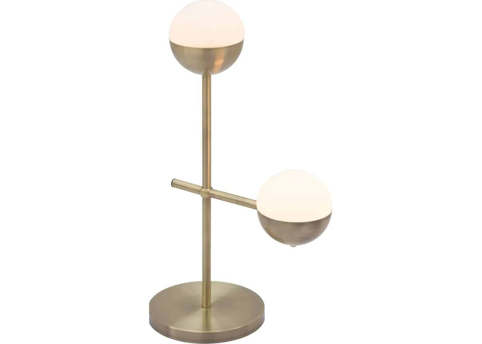 Mid Century Modern White and Brushed Brass Table Lamp - Waterloo