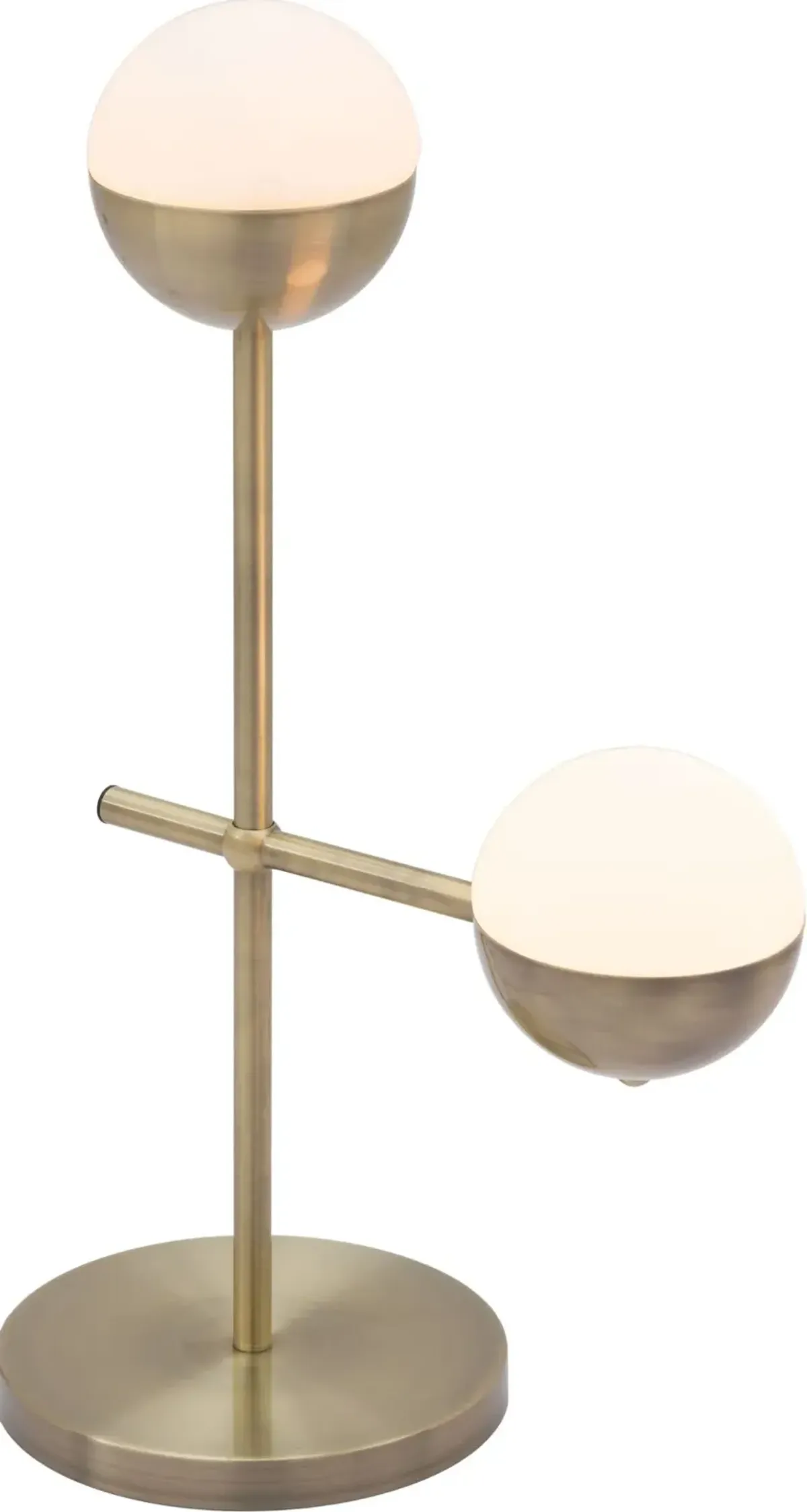 Mid Century Modern White and Brushed Brass Table Lamp - Waterloo