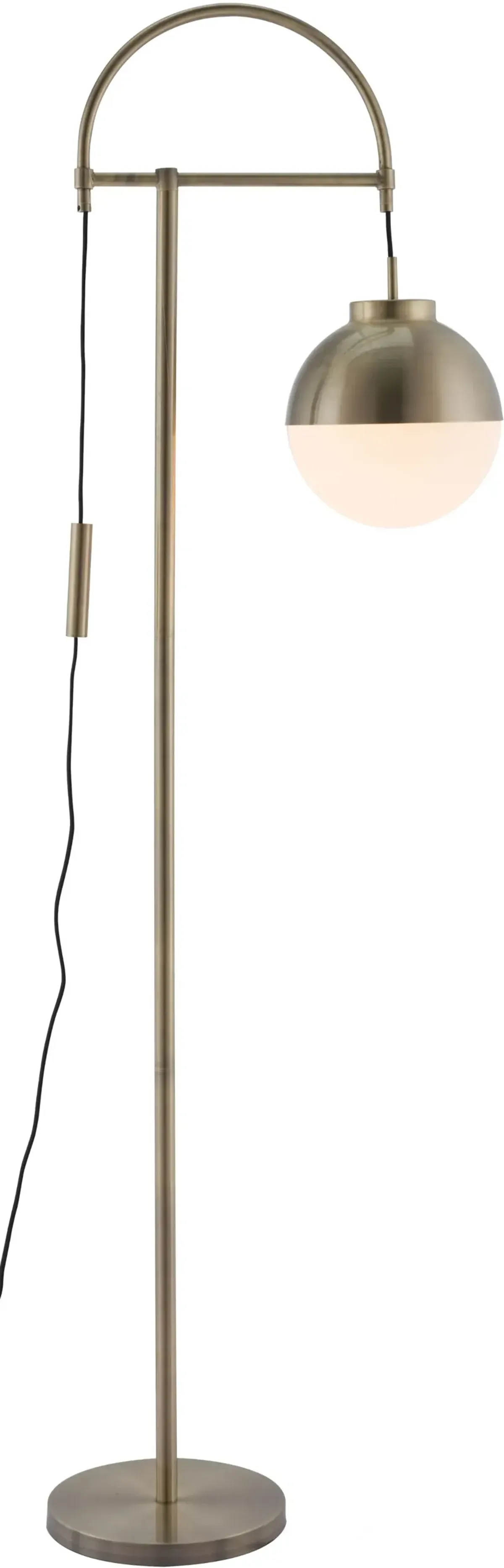 Mid Century Modern White and Brushed Brass Floor Lamp - Waterloo