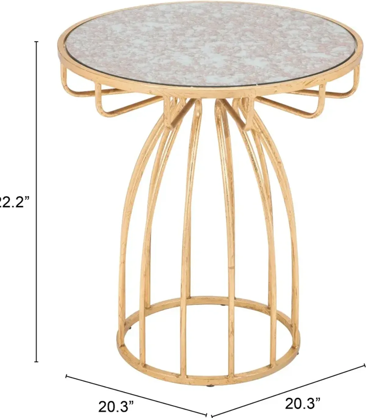 Glam Round End Table - Silo