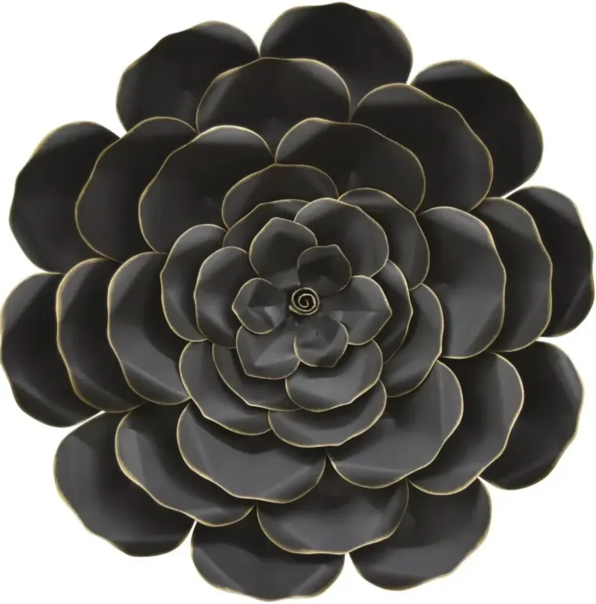 22 Inch Black Metal Flower Wall Decoration