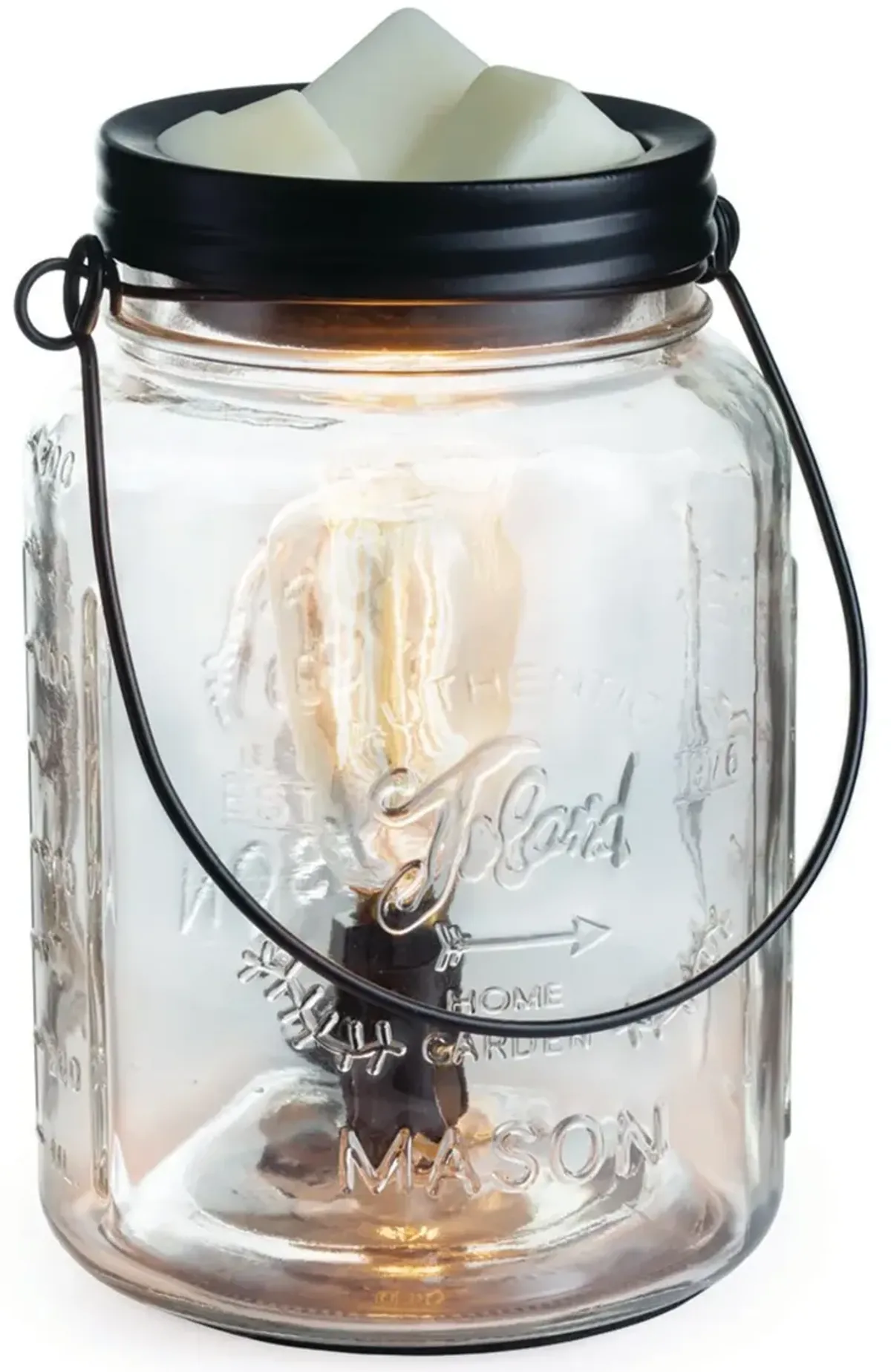 Clear Glass and Black Mason Jar Vintage Bulb Illumination...