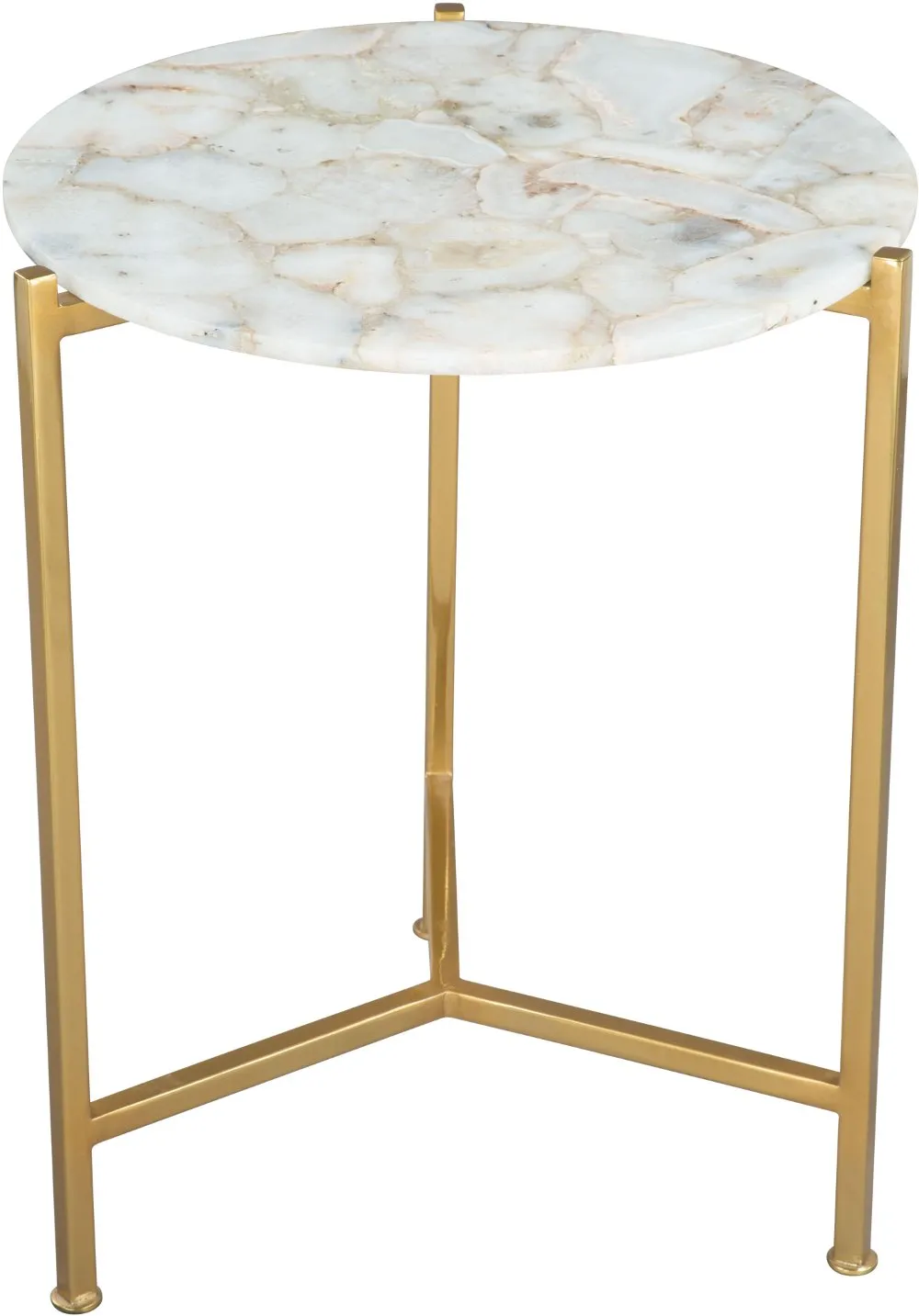 Round White Stone Side Table - Haru