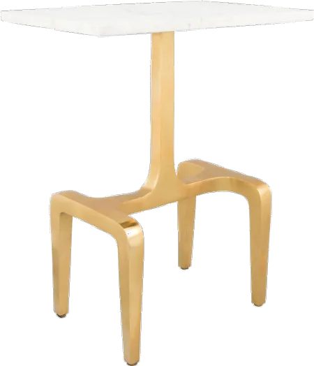 Modern White & Gold Side Table - Clement