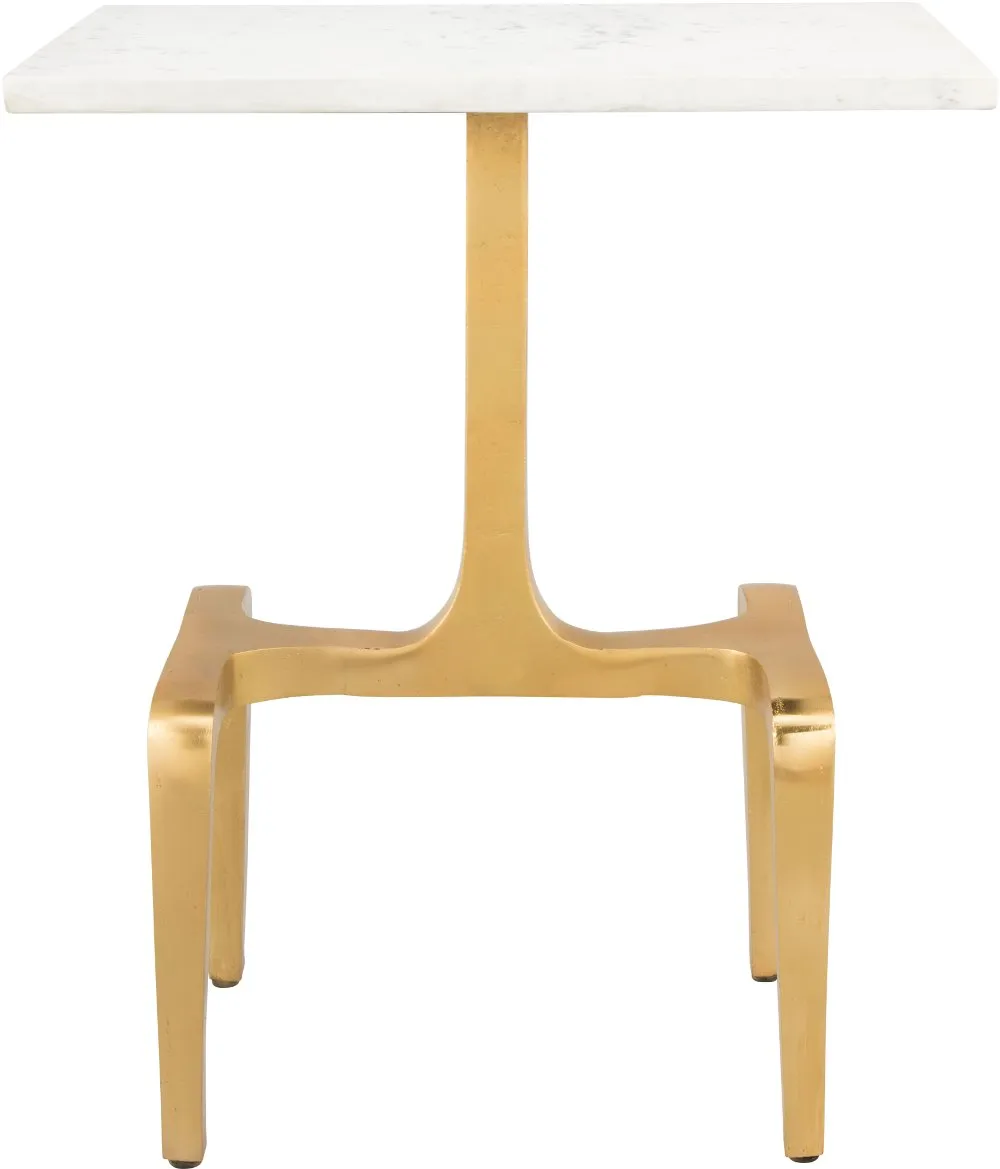 Modern White & Gold Side Table - Clement