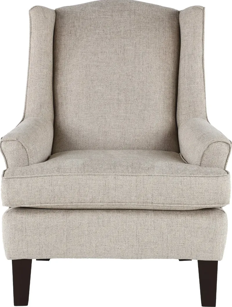 Andrea Classic Light Gray Upholstered Wingback Chair