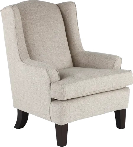 Andrea Classic Light Gray Upholstered Wingback Chair