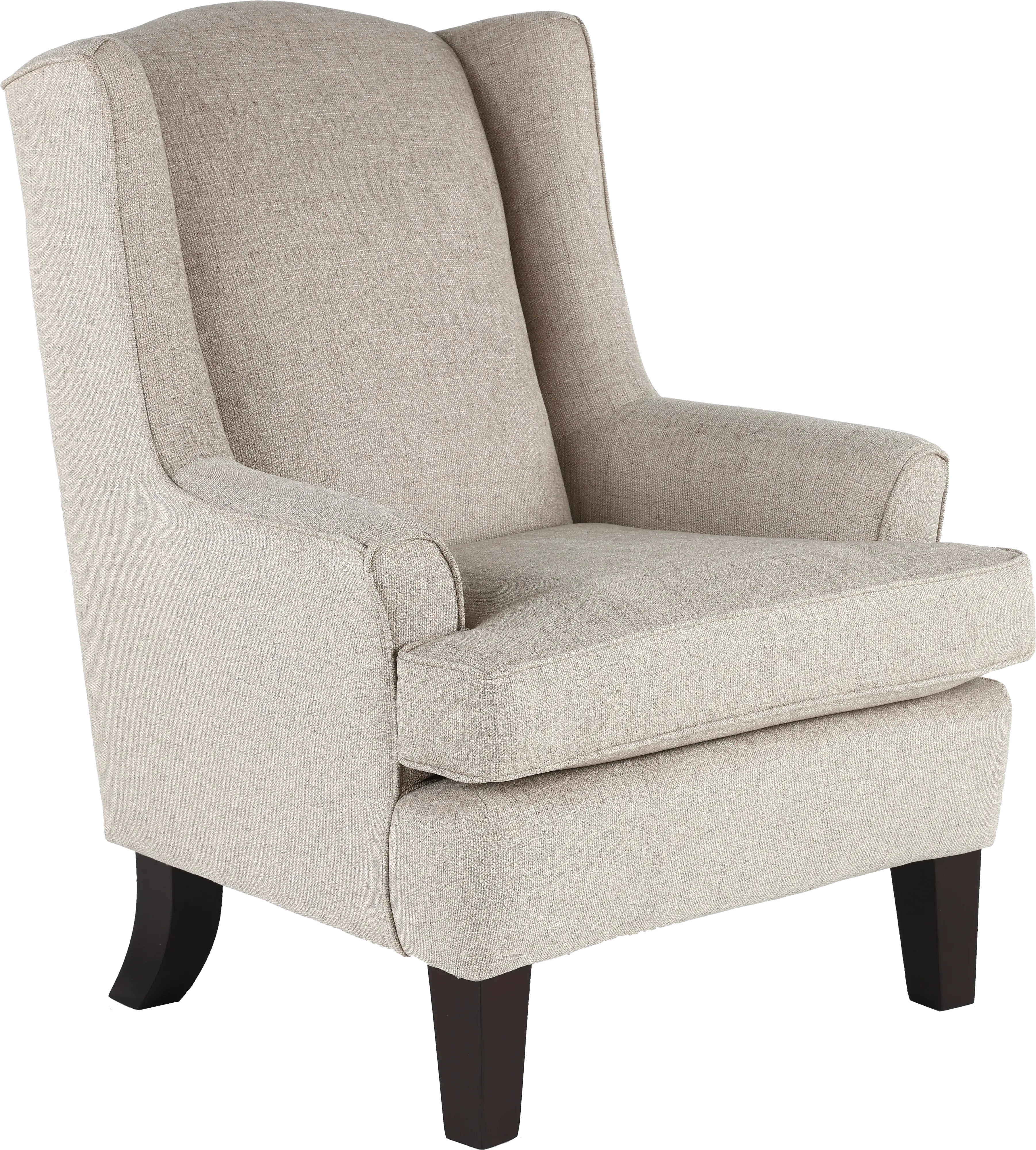 Andrea Classic Light Gray Upholstered Wingback Chair