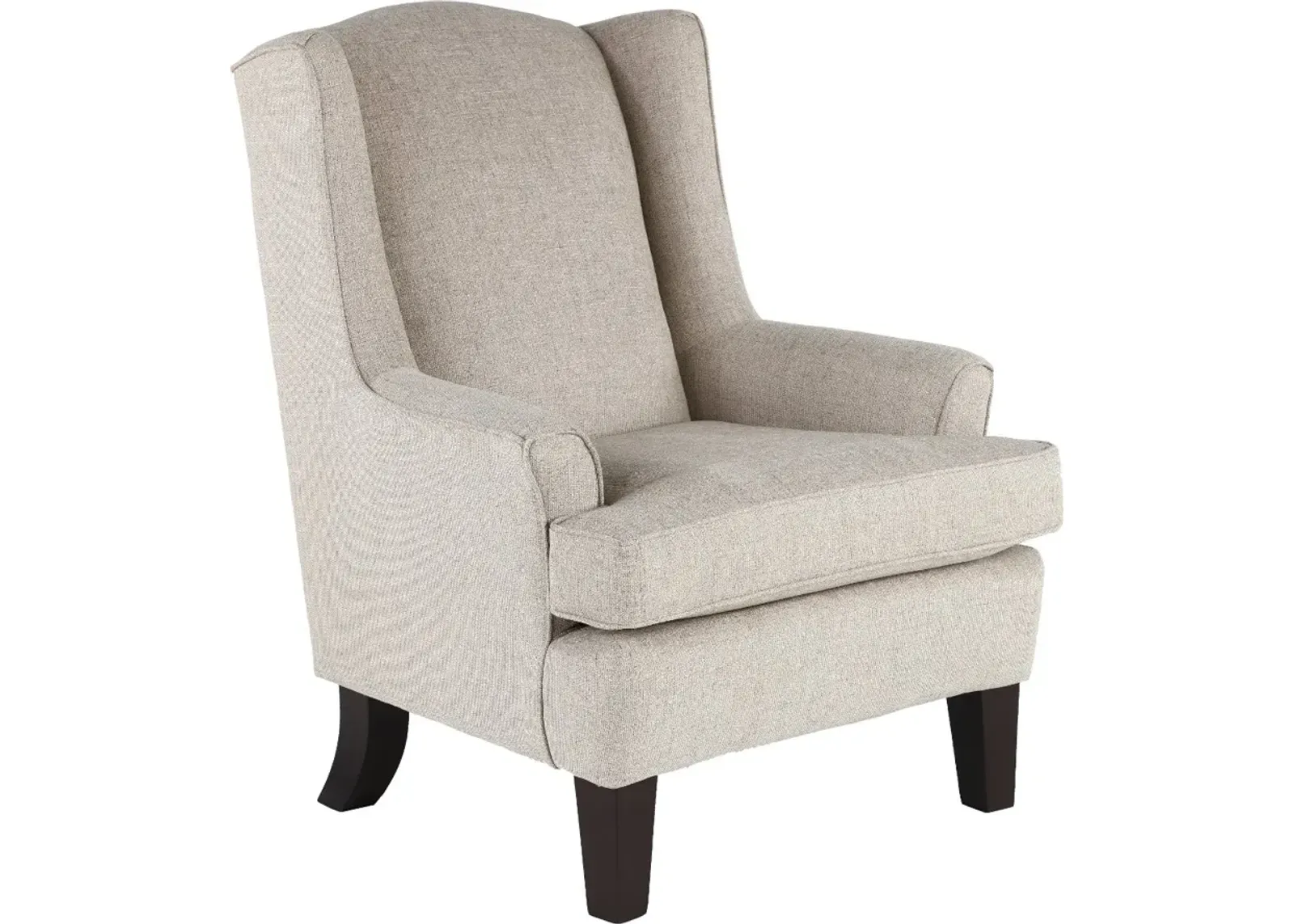 Andrea Classic Light Gray Upholstered Wingback Chair