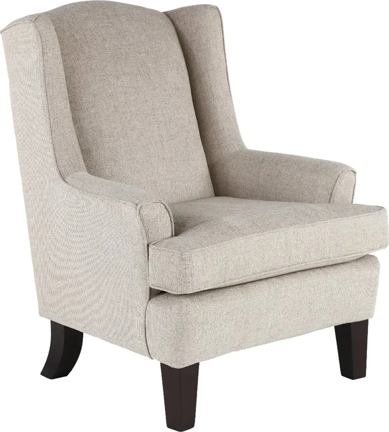 Andrea Classic Light Gray Upholstered Wingback Chair