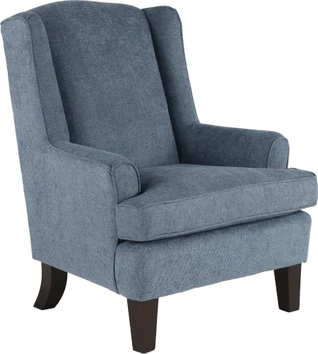 Andrea Classic Atlantic Blue Upholstered Wingback Chair
