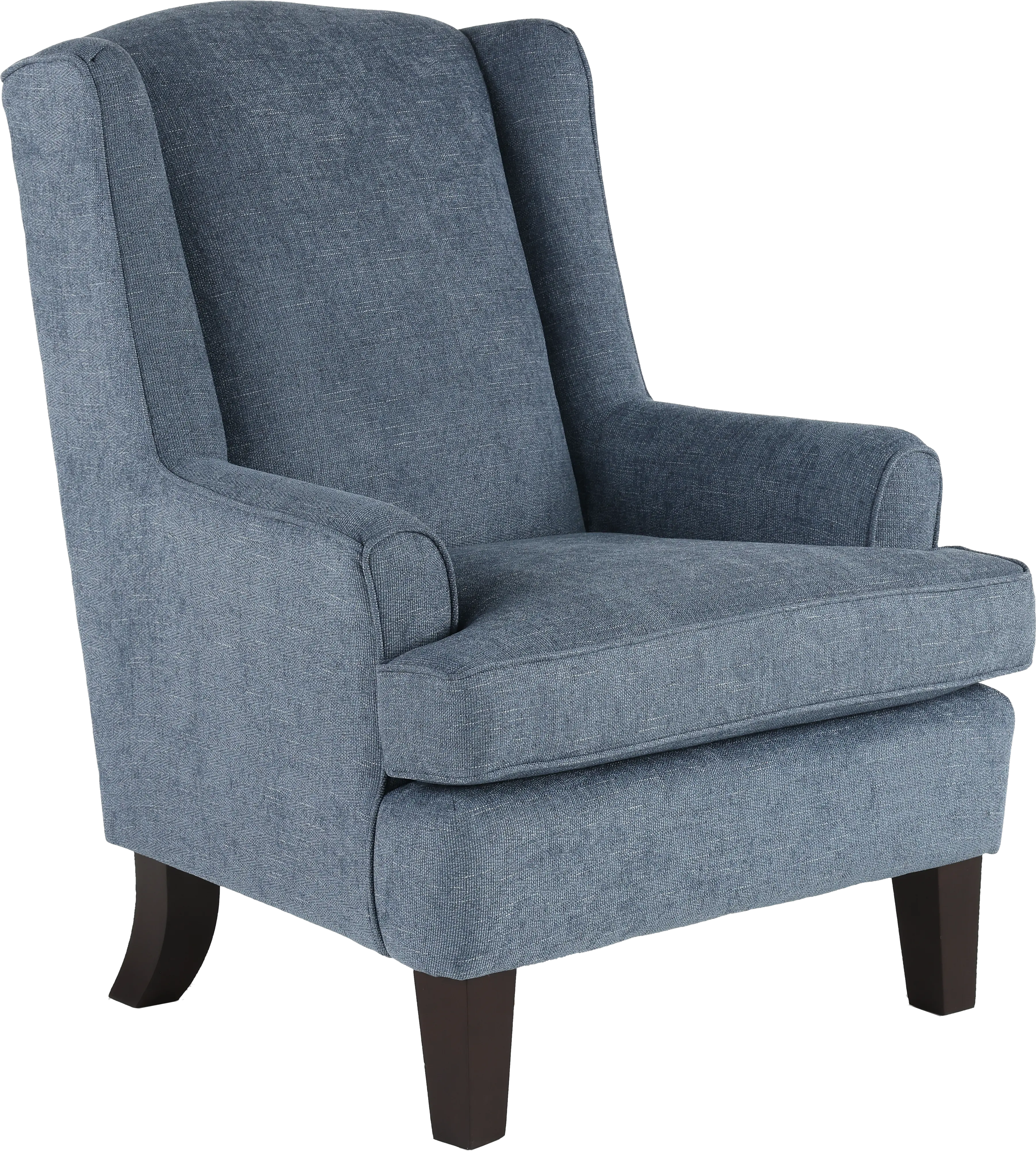 Andrea Classic Atlantic Blue Upholstered Wingback Chair