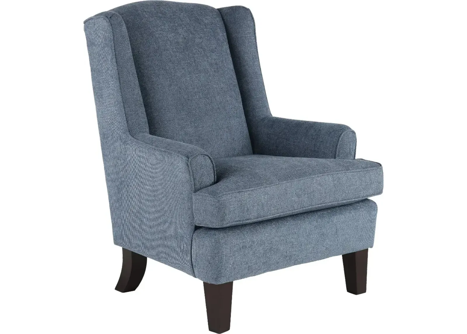 Andrea Classic Atlantic Blue Upholstered Wingback Chair