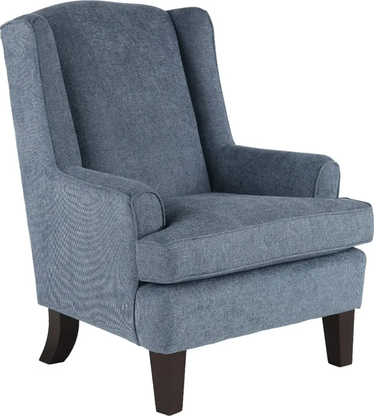 Andrea Classic Atlantic Blue Upholstered Wingback Chair