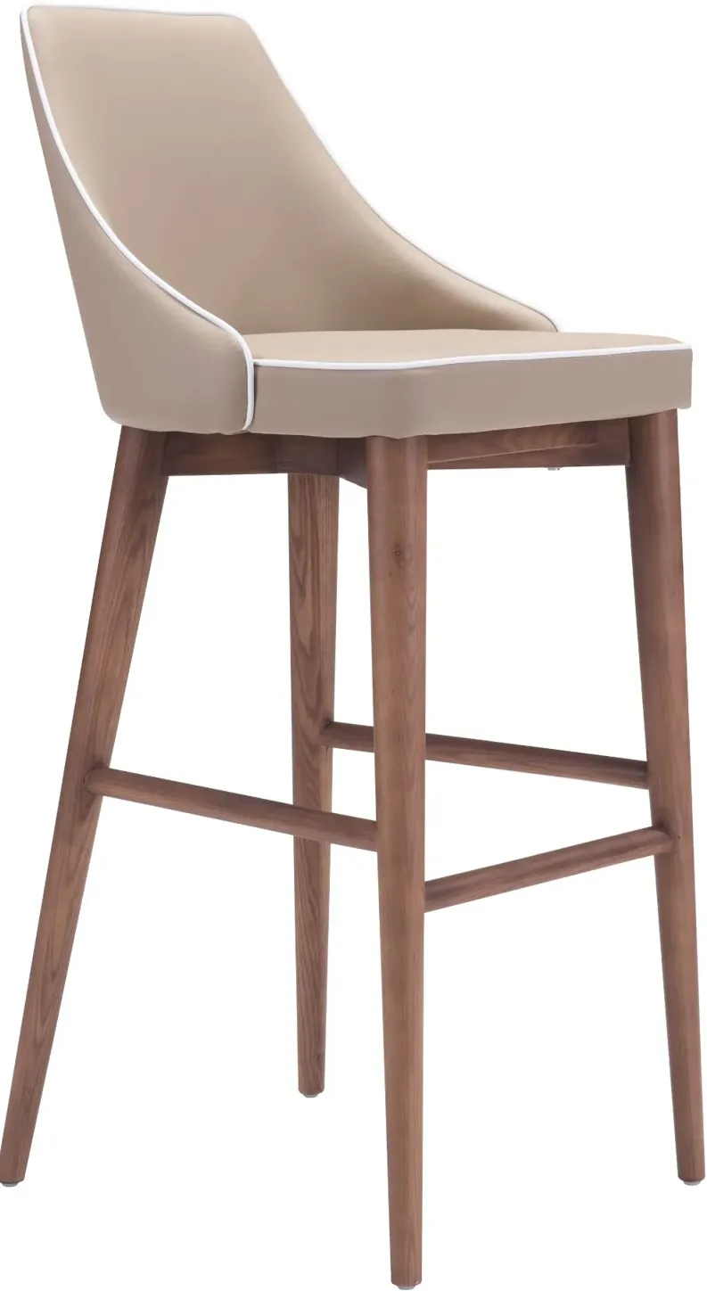 Beige Upholstered Bar Stool - Moor