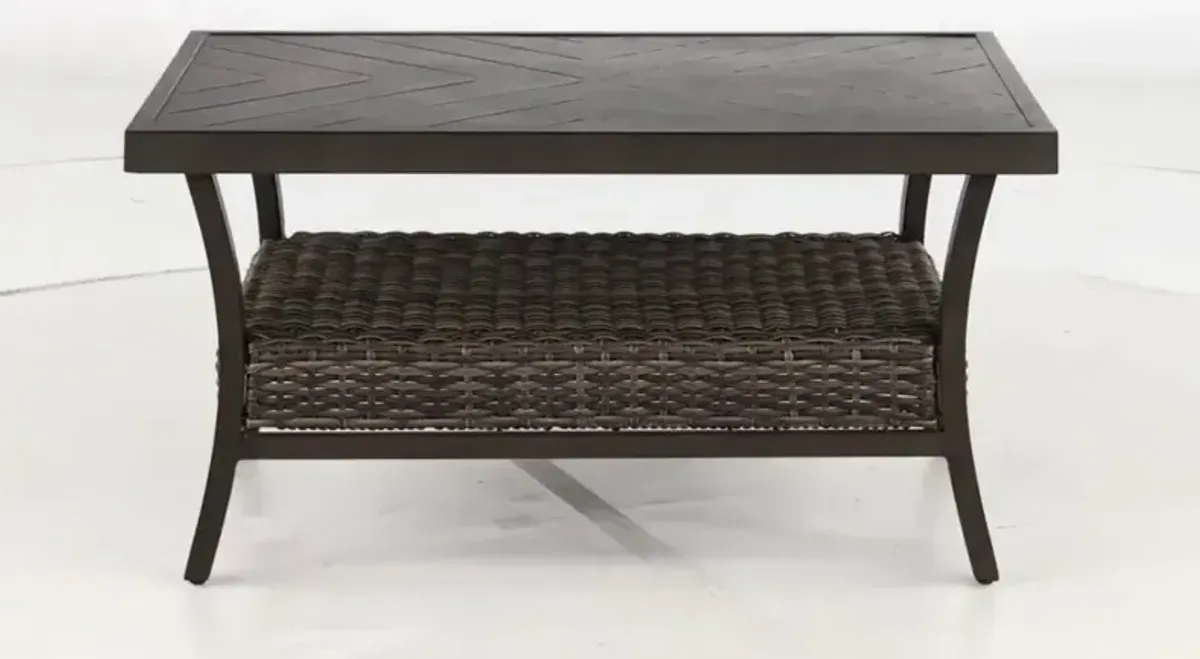 Trenton Wicker Slat Top Patio Coffee Table