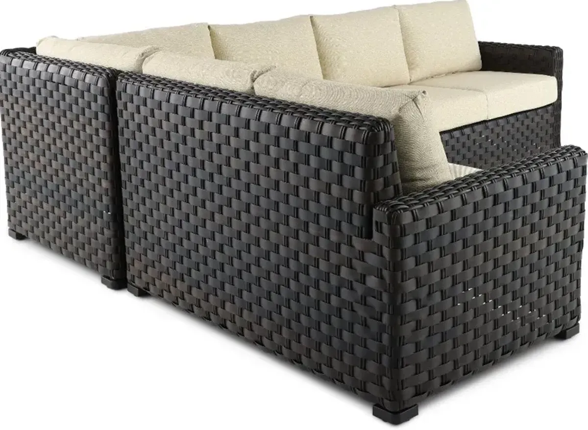 Sunset Woven Wicker 4 Piece Patio Sectional