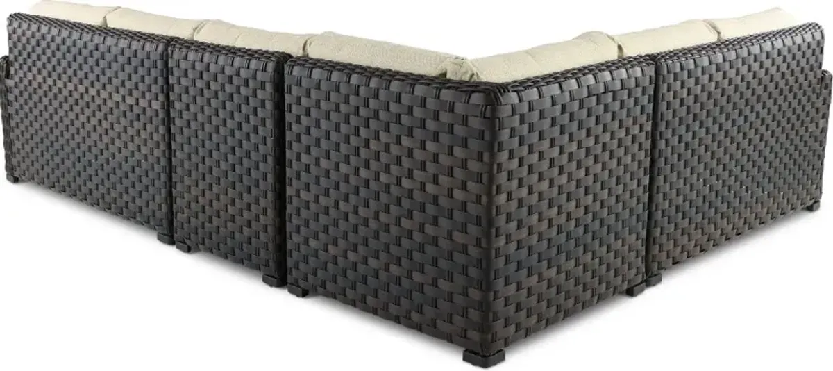 Sunset Woven Wicker 4 Piece Patio Sectional